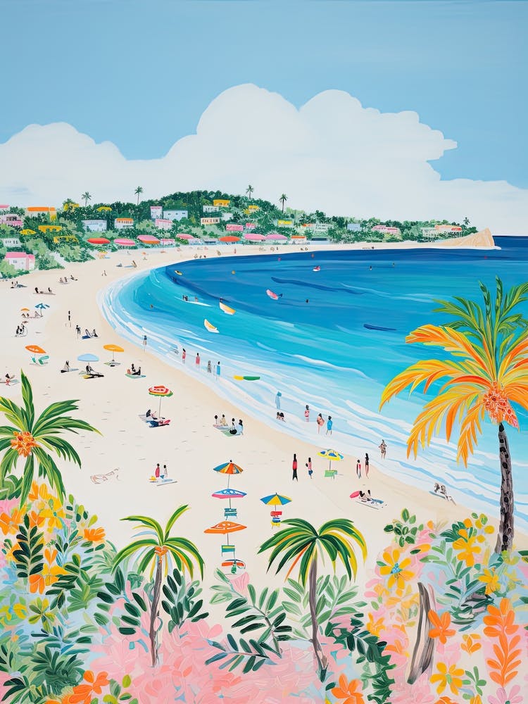 Orient Bay Beach, St Martin, Matisse And Rousseau Style 1