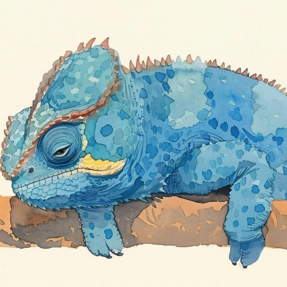 Blaues Chamäleon