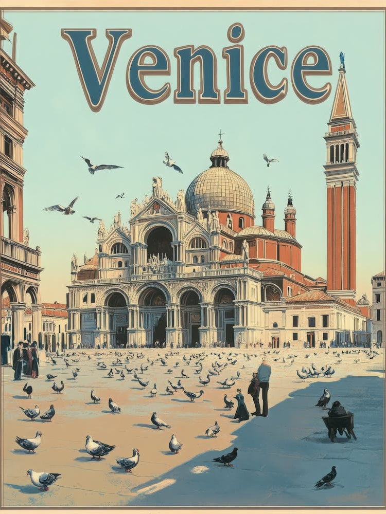 Aihrgdesign A Classic 1960s Travel Poster For Venice 4