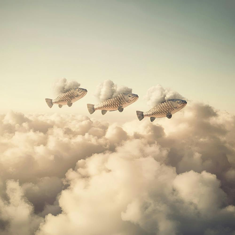 Fish Flying In The Clouds