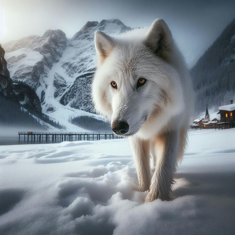 White Wolf In The Snow