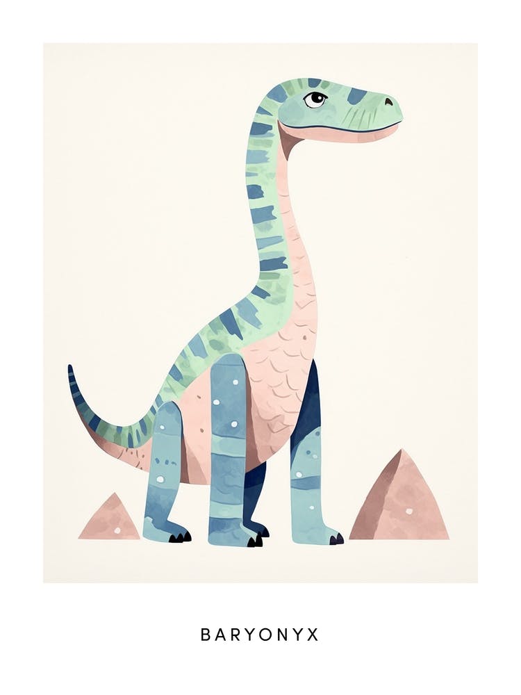 Kinderzimmer Dinosaurier Kunst Baryonyx 4 Poster