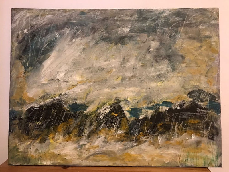The effect of recharging is creating a space 18x24 inches acrylic on canvas