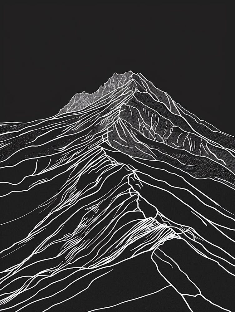Slieve Donard Mountain Line Drawing 5