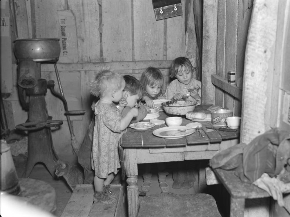 Christmas Dinner In Home Of Earl Pauley,Near Smithfield, Iowa, Dinner Consisted Of Potatoes, Cabbage And Pie By Russ