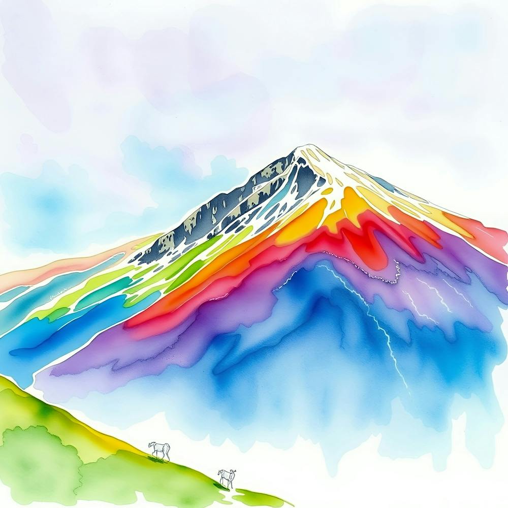 Watercolor Of A Mountain 1