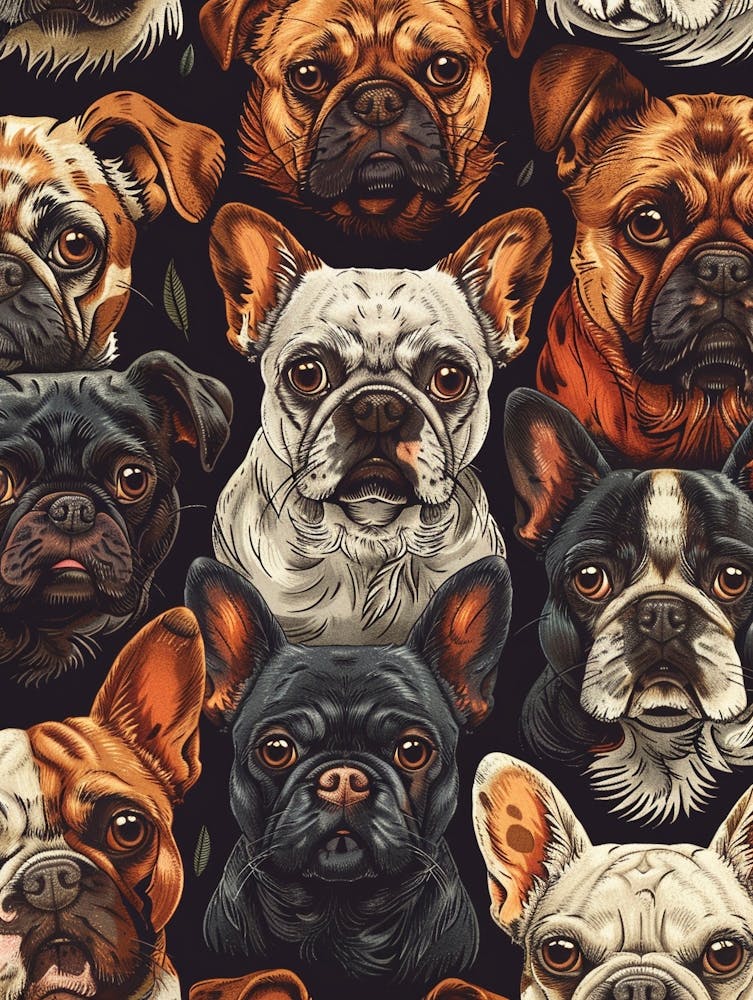 Perfectly Repeatable Artwork With Cute Dog Faces 38