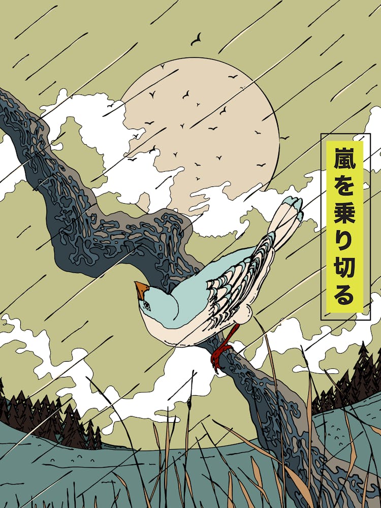 Bird In The Rain 1