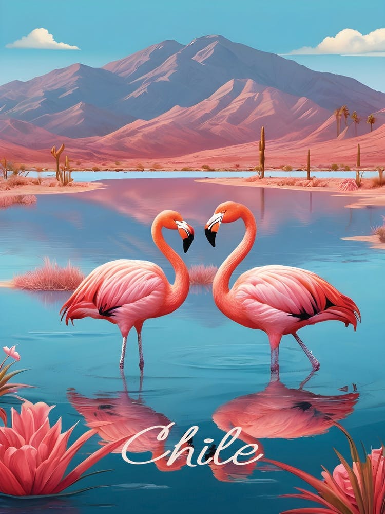 Flamingos in Chile