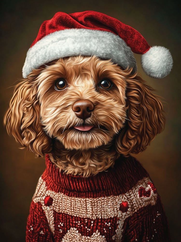 Cockapoo In Christmas Jumper