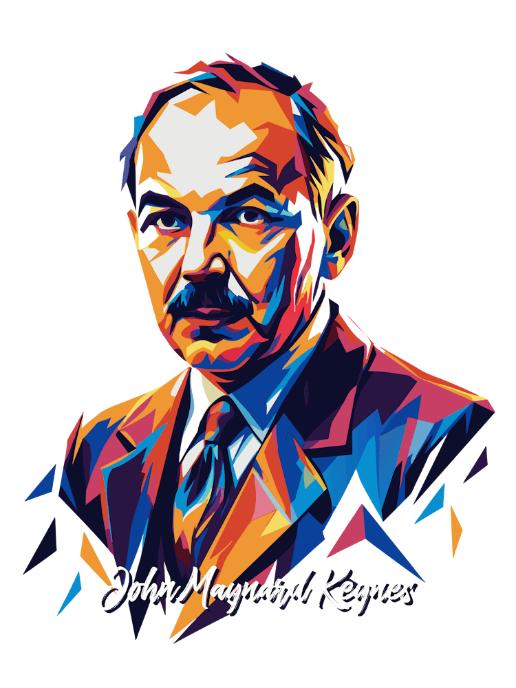 John Maynard Keynes 02 Portrait WPAP Pop Art