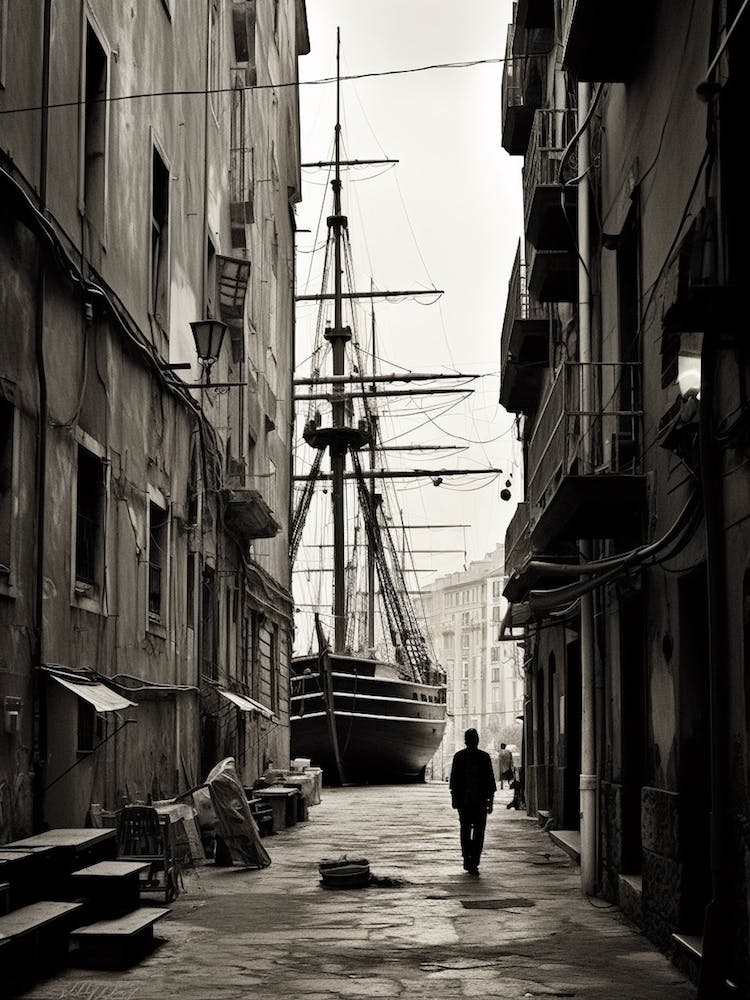 Genoa, Italy,  Black And White Analogue Photography  3