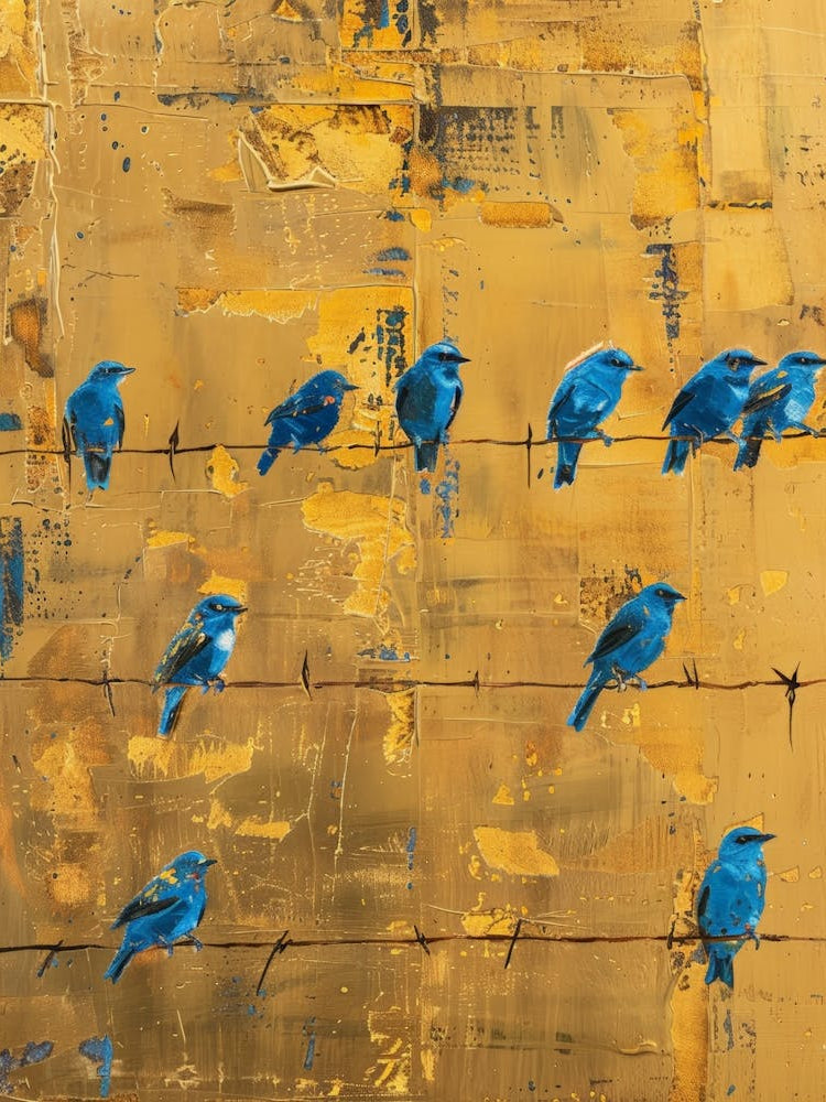 Blue Birds On A Wire 7