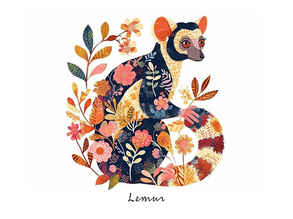 Little Floral Lemur 1 Poster