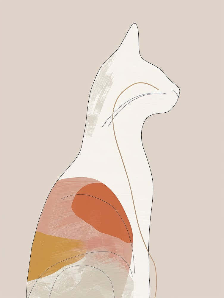 Cat Portrait - Boho, Line Art 1