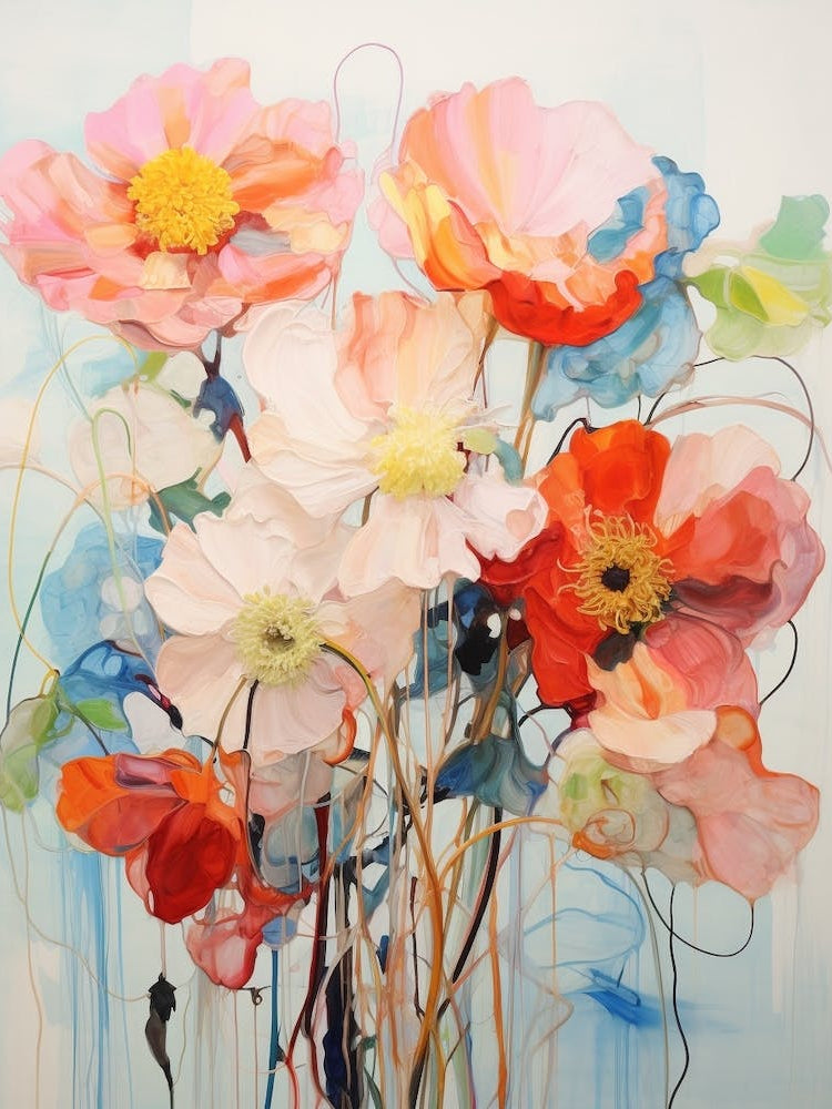 Abstract Flower Painting Poppy 2