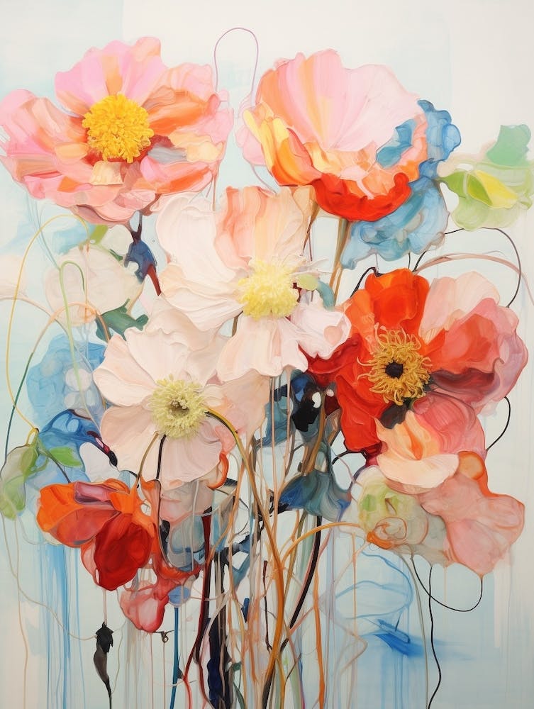 Abstract Flower Painting Poppy 2