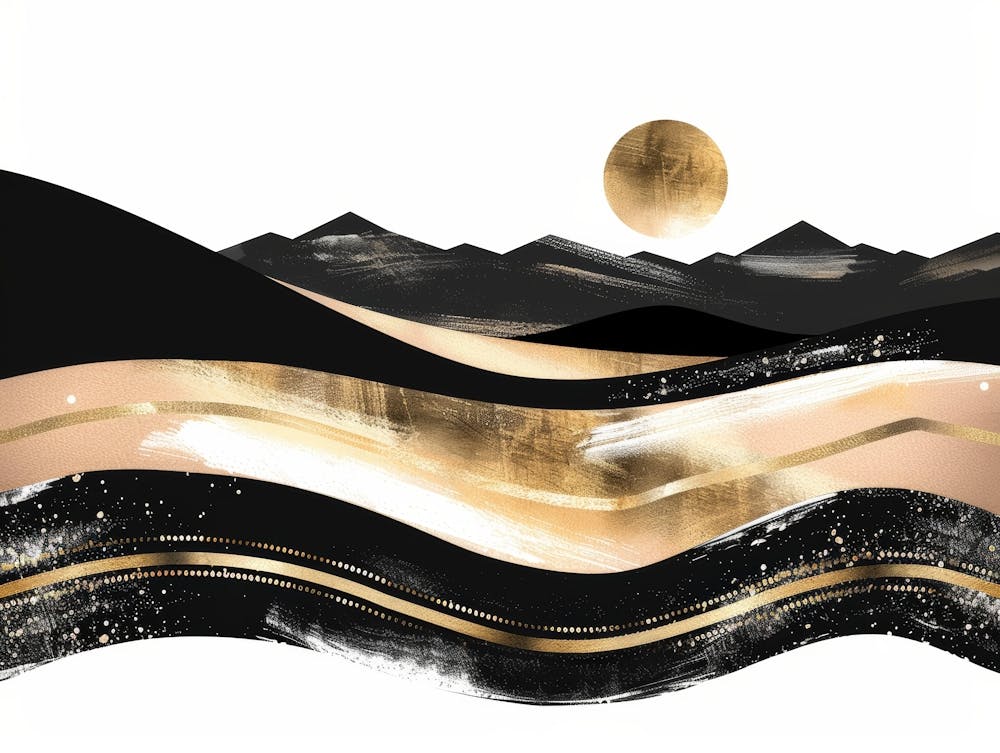 Gold And Black Canvas Print 58