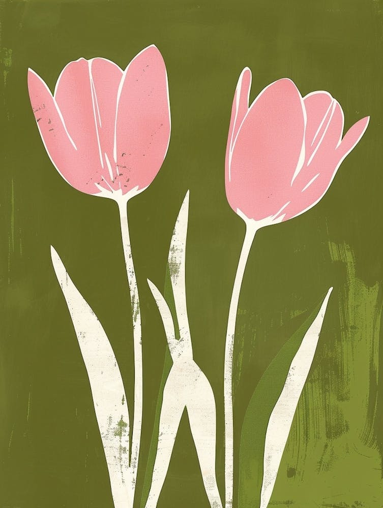 Pink & Green Tulip 1