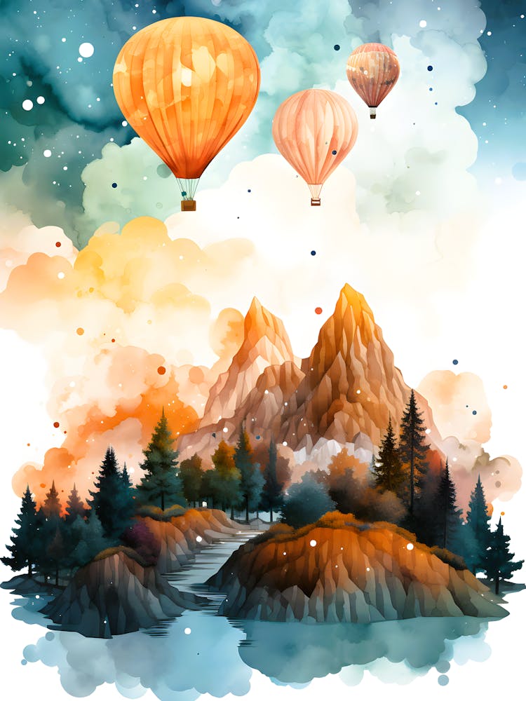 Hot Air Balloons In The Sky