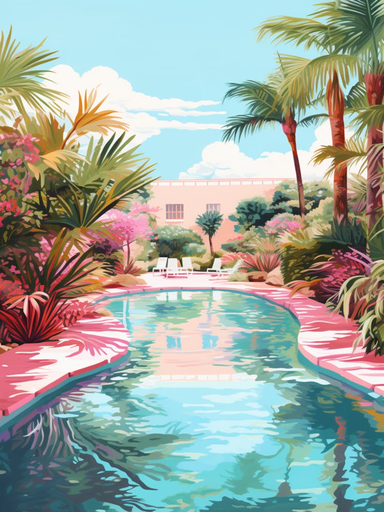 An Illustration In Pink Tones Of  Greens Pool Australia 2