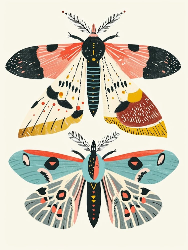 Colourful Insect Illustration Moth 36
