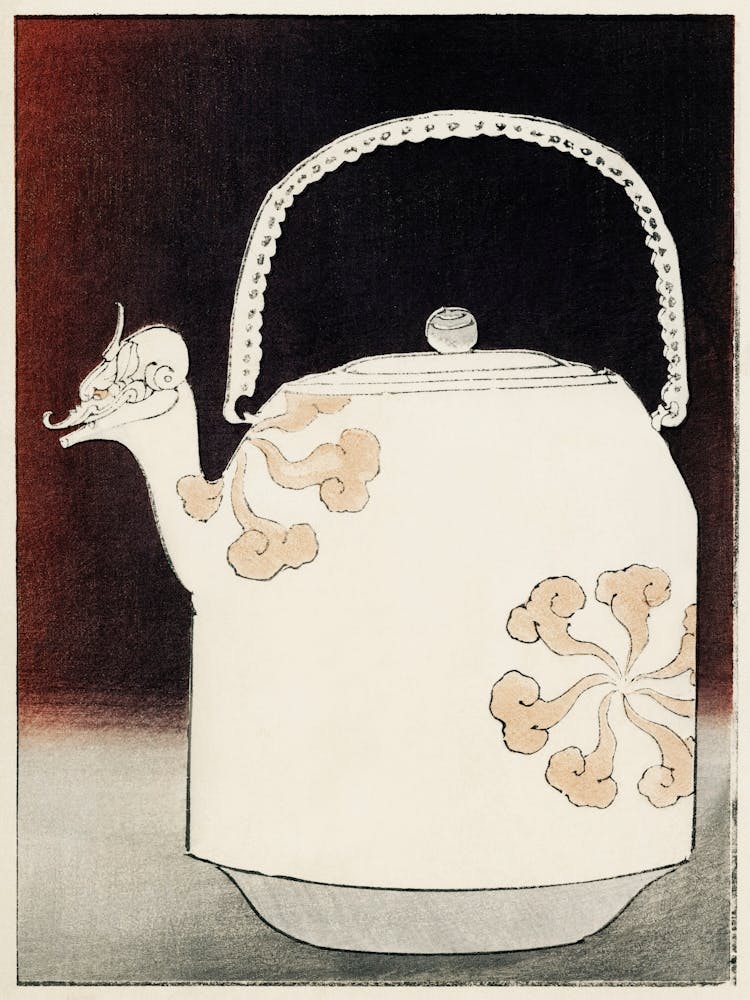 East Asian Inspired Kettle Illustration, Shin Bijutsukai