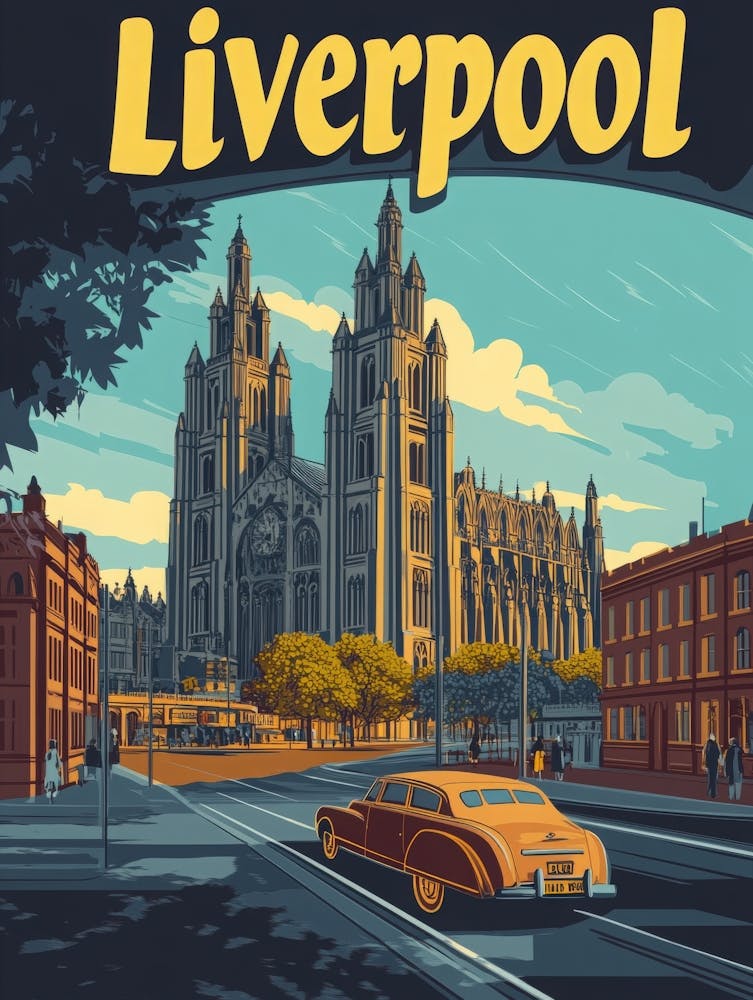 Aihrgdesign A Retro Travel Poster For Liverpool Featuring The Ea48d6b8 B6f0 4d58 9a32 5058fd28f6c9 1