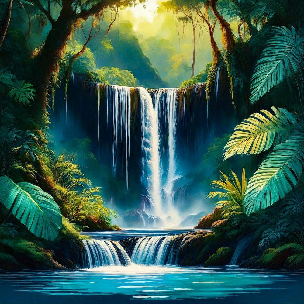 Waterfall In The Jungle