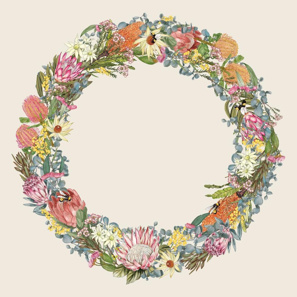 Australian Botanical Collection Wreath Square