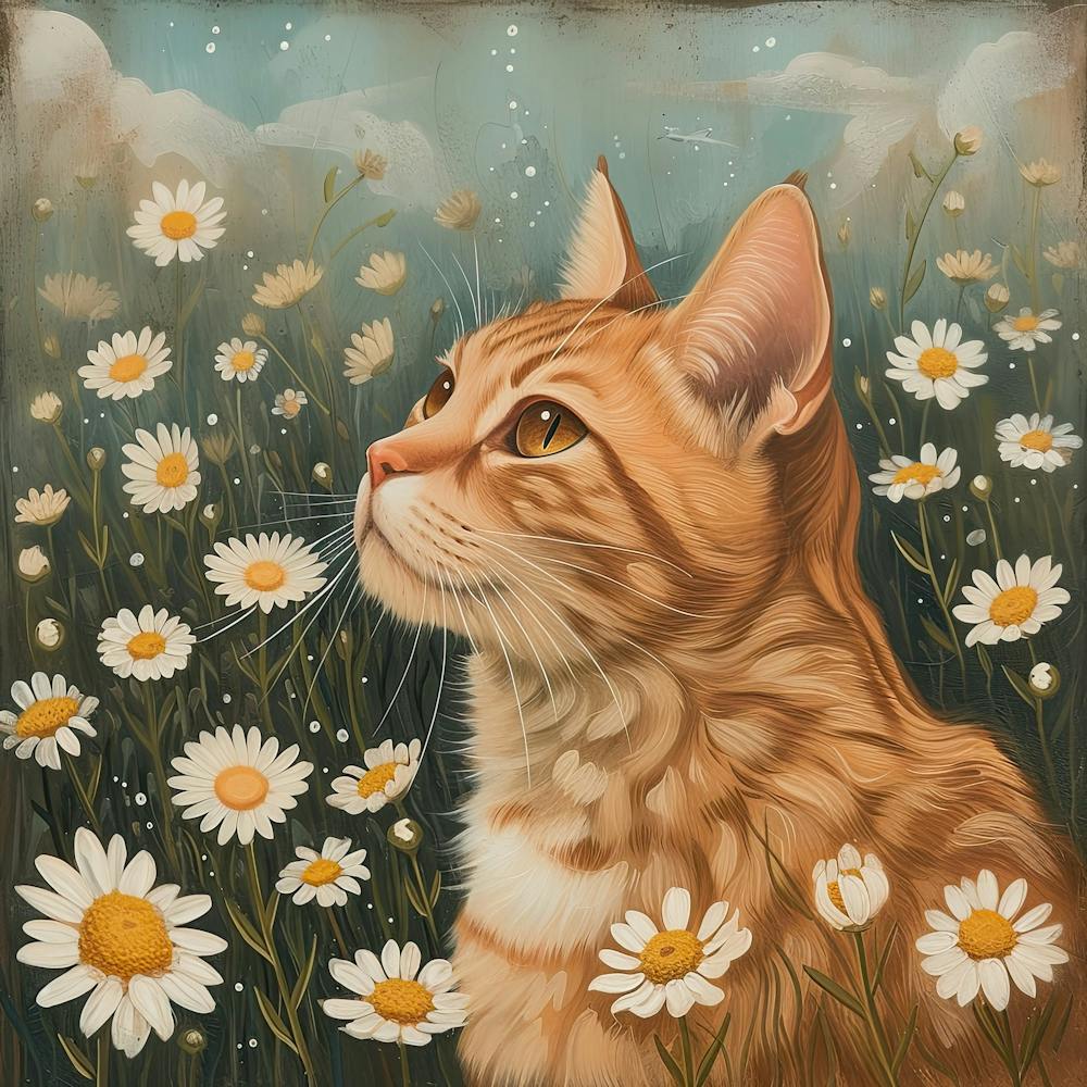 Ginger Cat Fairycore Painting 3