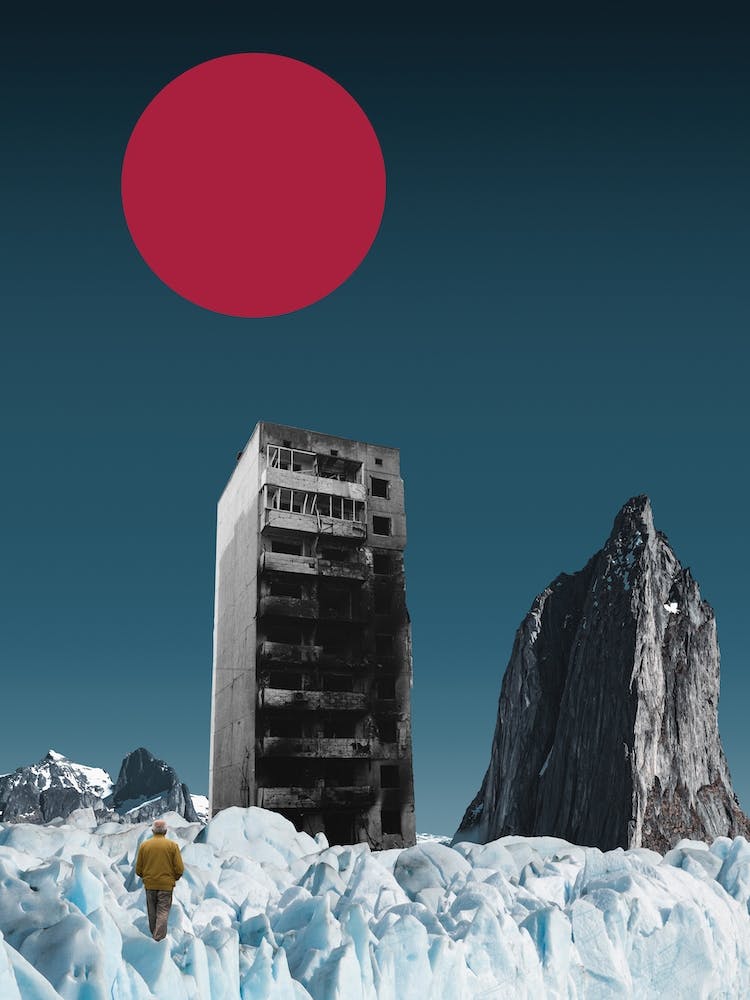 There Is Nothing To Do Here Collage Art