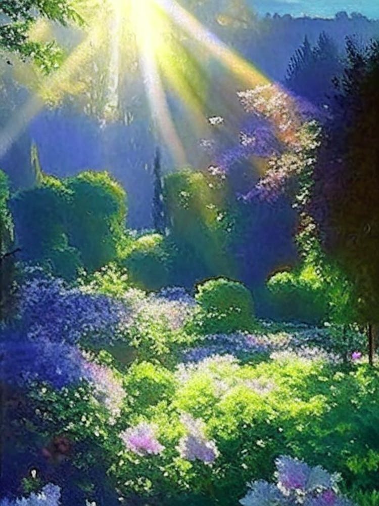 Biltmore Estate Gardens, Usa Classic Monet Style Painting