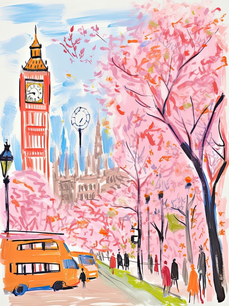 London, Dreamy Storybook Illustration 3
