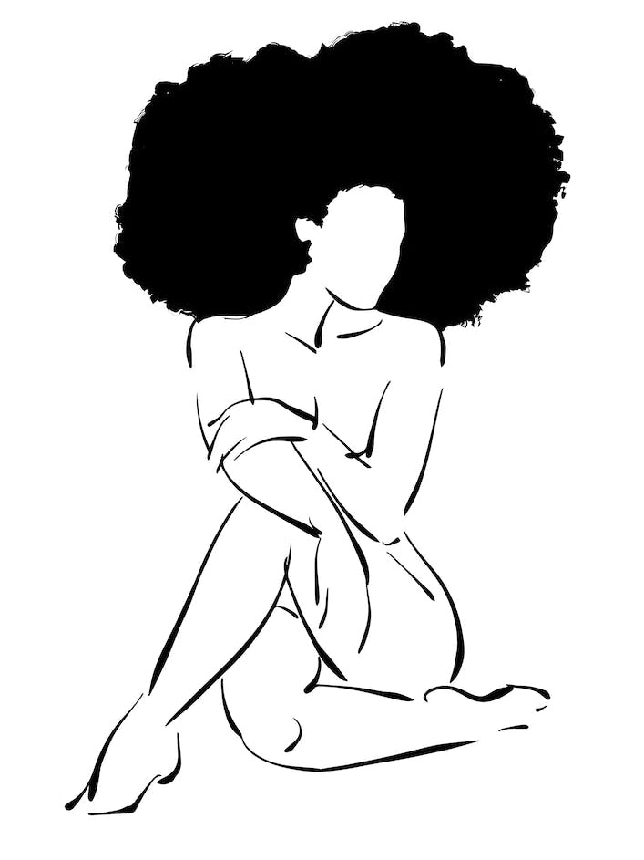 Nude With Curly Hair