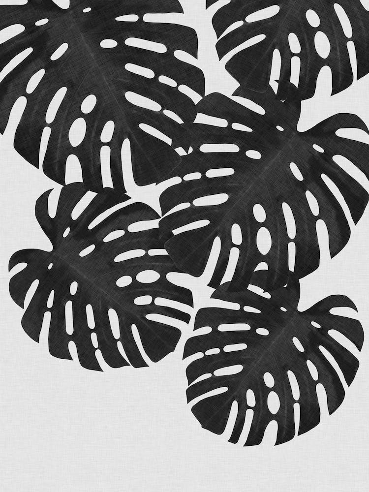 Monstera Leaf Black & White I