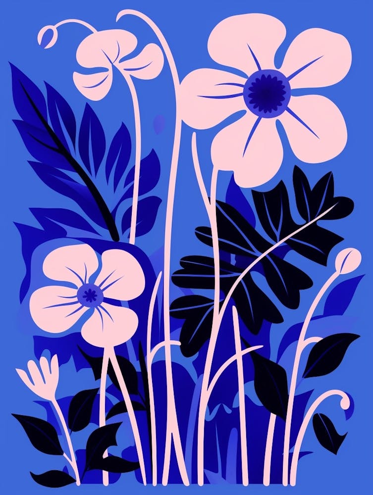 Blue Flower Illustration Lilac 1