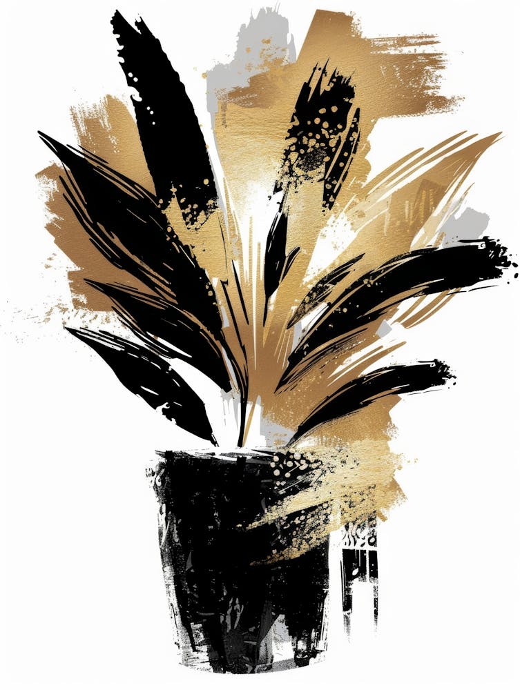 Gold And Black Plant 2