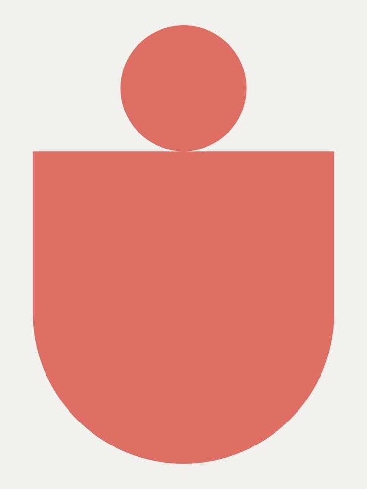 Abstract & geometric mid century arch and circle pattern (Rust Tone)