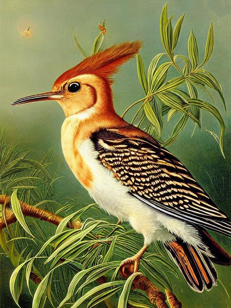 Hoopoe Haeckel Style Vintage Illustration Bird