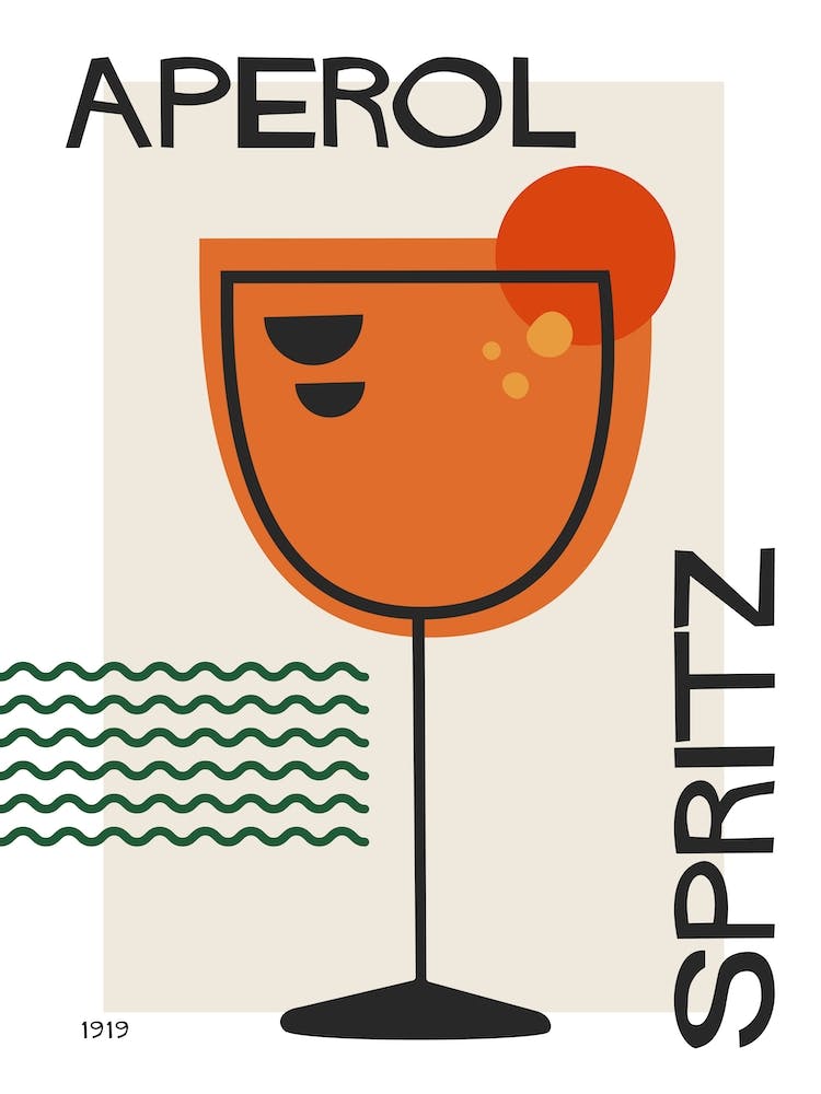 Aperol Spritz Retro Cocktail  Neutral