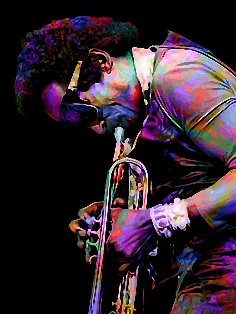 Miles Davis American Jazz Musician in My Colorful Illustration
