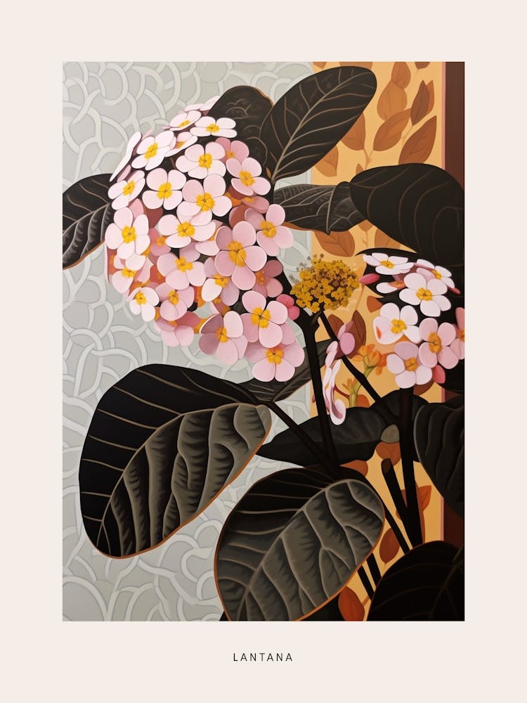 Flower Illustration Lantana 3 Poster