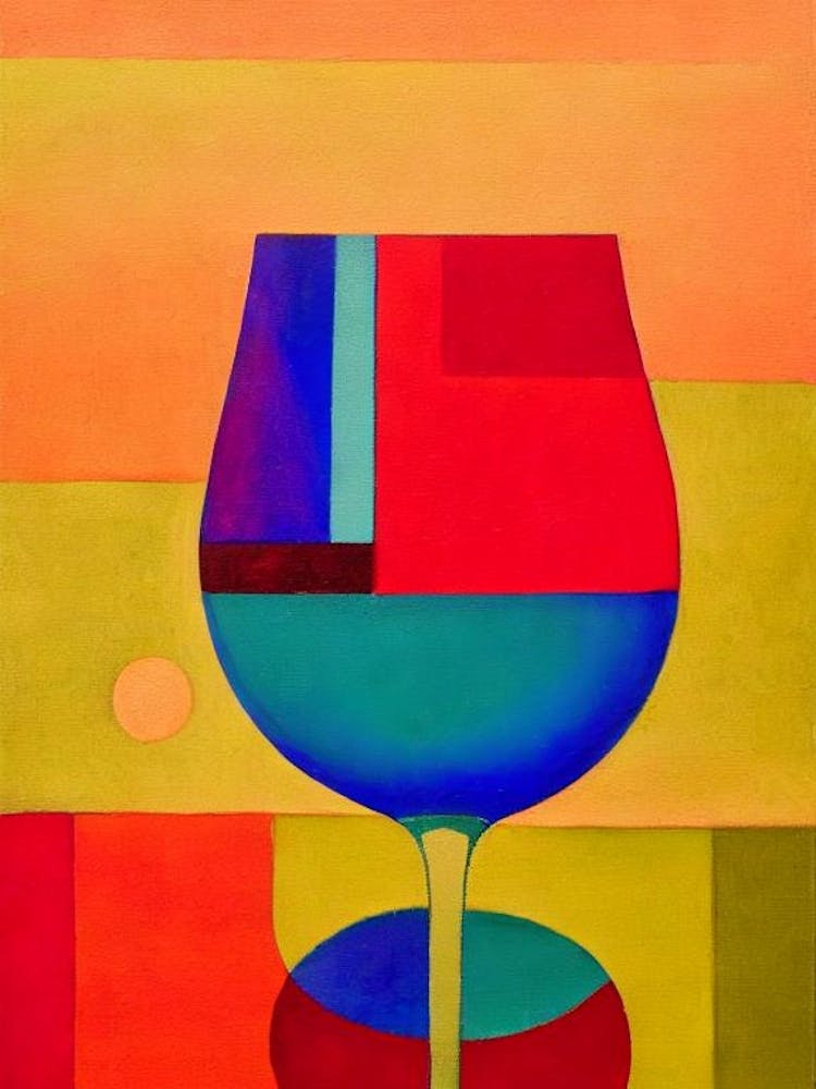 Affiche Cocktail Abstraite Blue Hawaiian Inspirée de Paul Klee 2