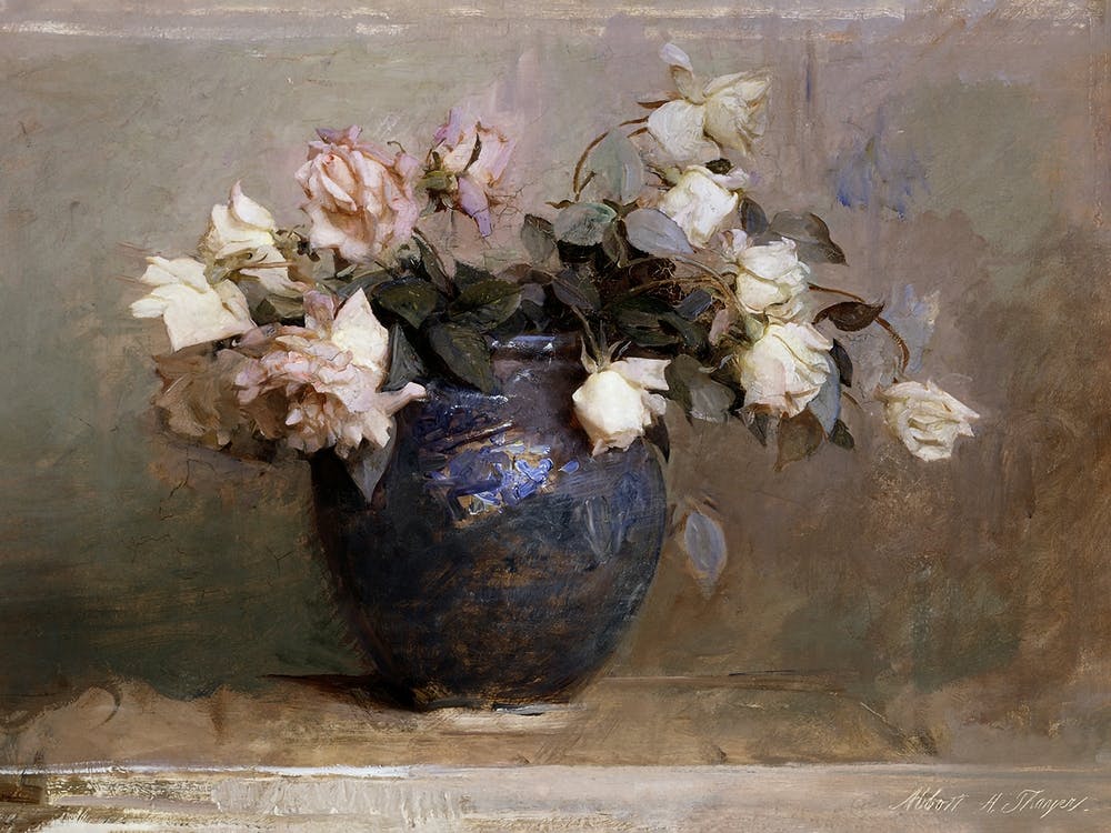 Antique Roses In A Vase 1