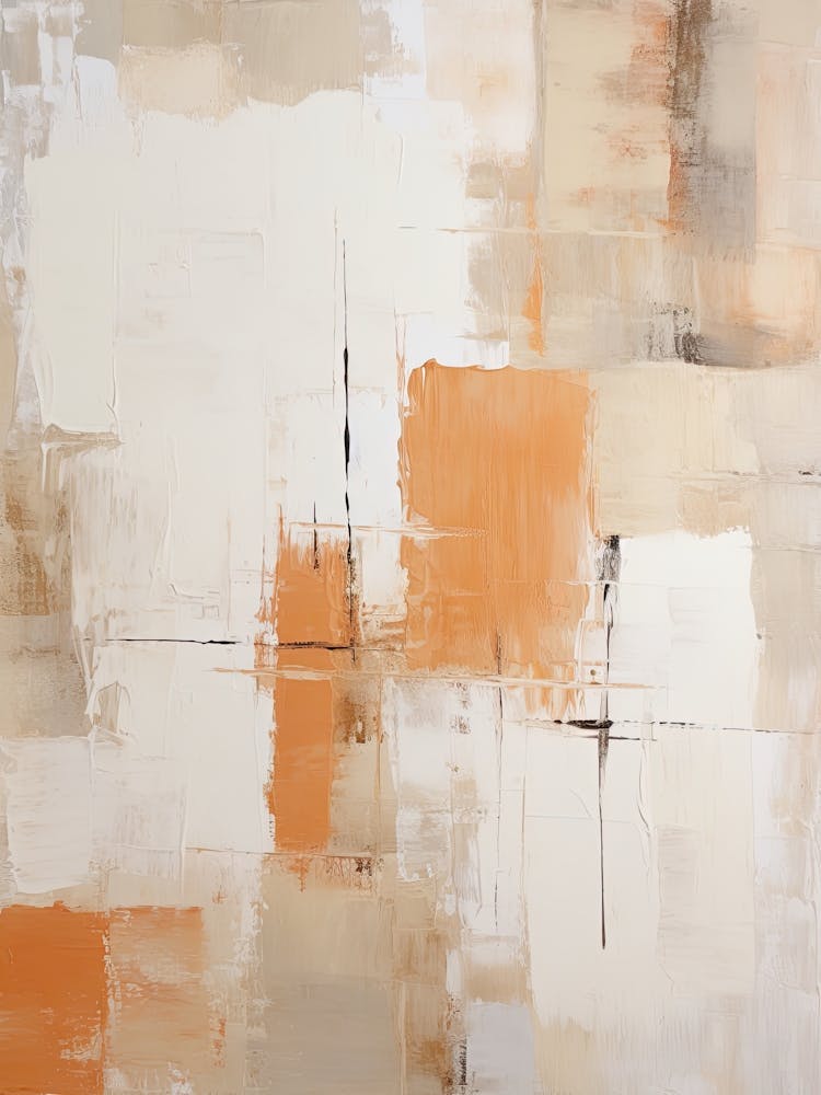 Orange And Brown Abstract Raw Painting 3