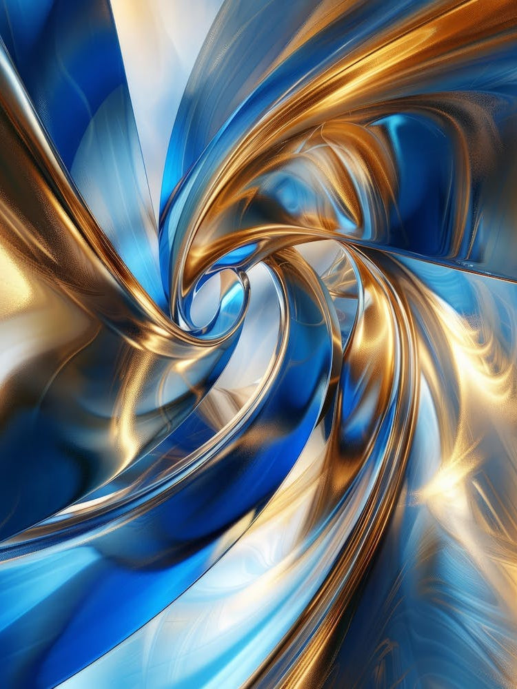 Abstract Blue And Gold Swirl