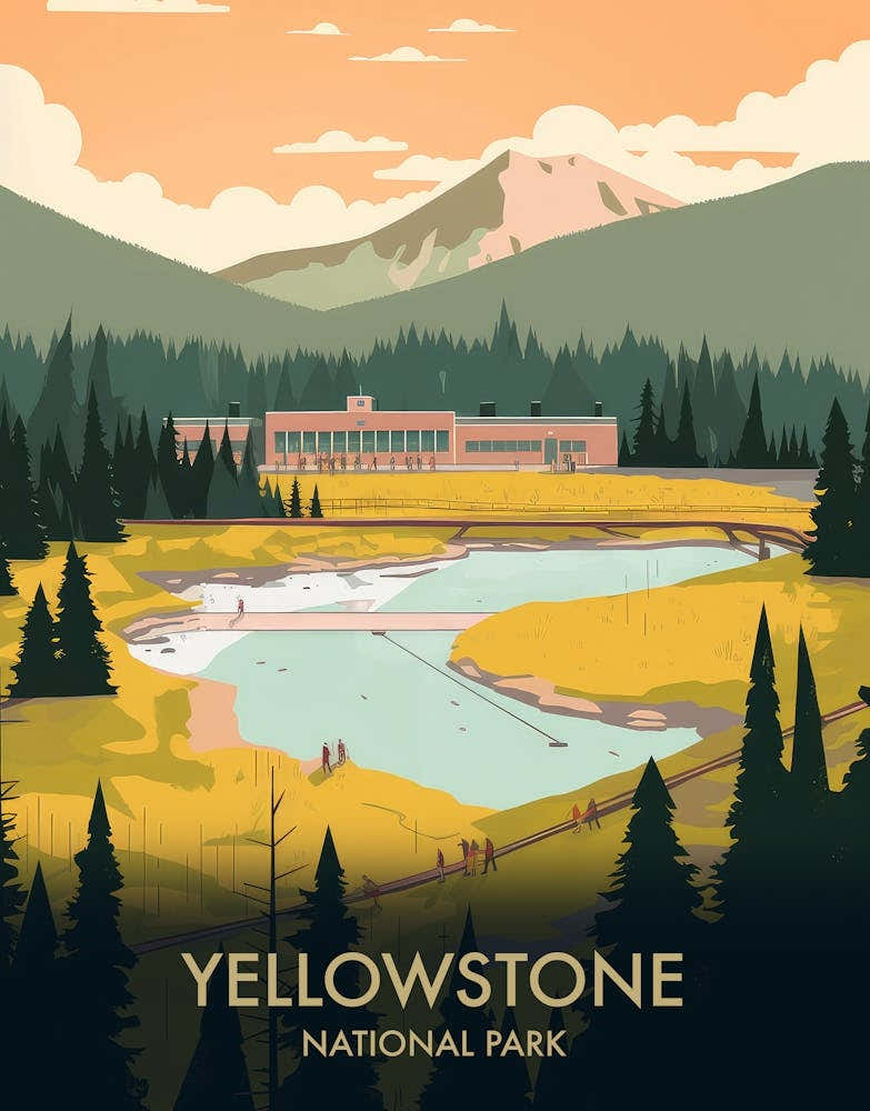 Yellowstone National Park Vintage Travel Poster 2