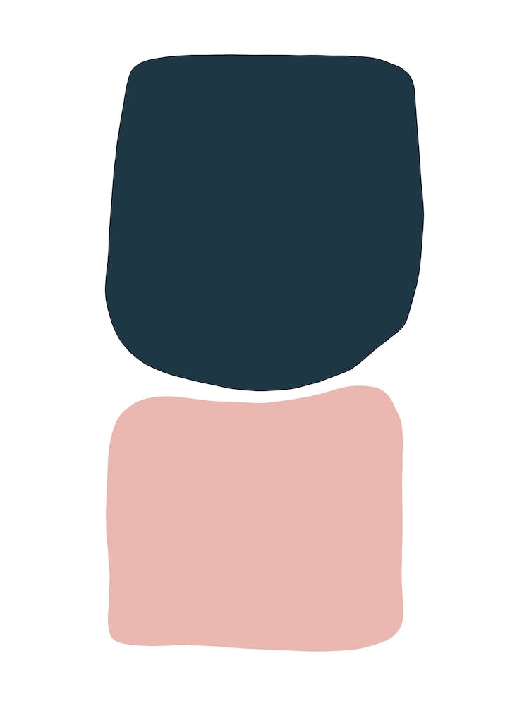 Abstract Hobbled Stones Pink And Navy Two