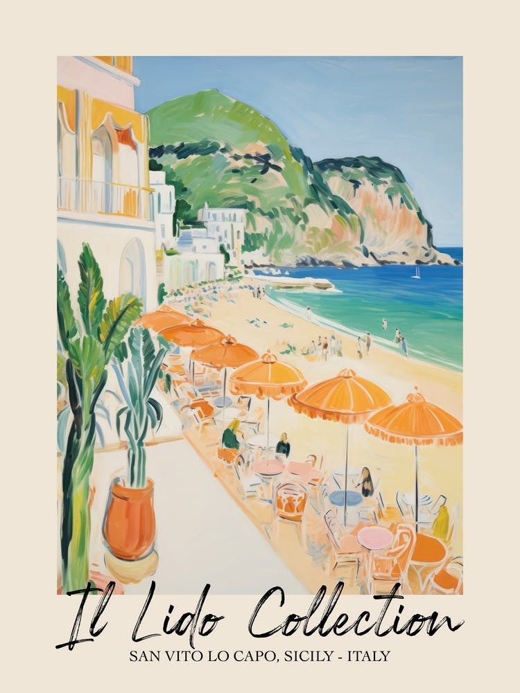 San Vito Lo Capo, Sicily   Italy Il Lido Collection Beach Club Poster 2